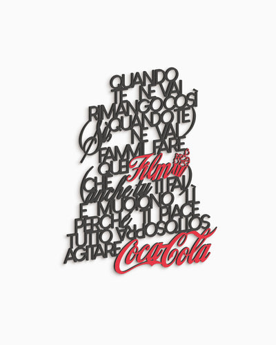 Scritta in legno Coca cola
