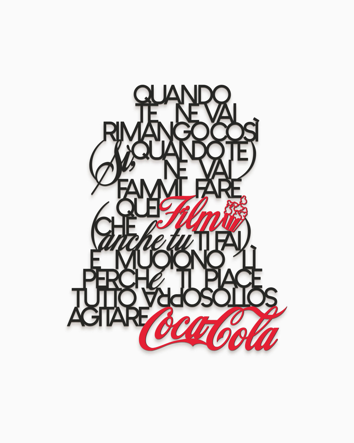 Scritta in legno Coca cola