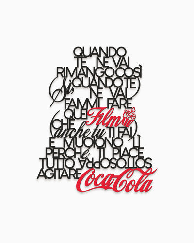 Scritta in legno Coca cola