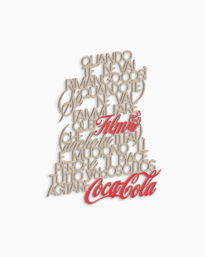 Scritta in legno Coca cola