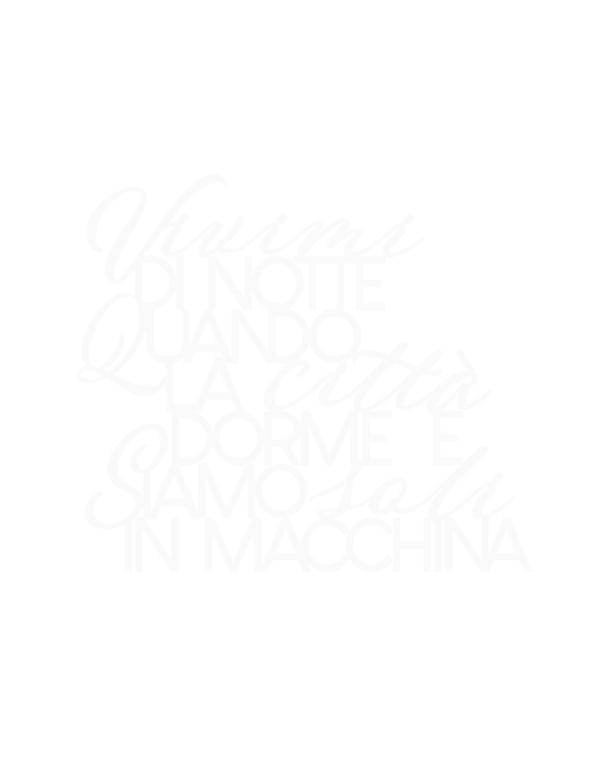 Scritta in legno Vivimi di notte