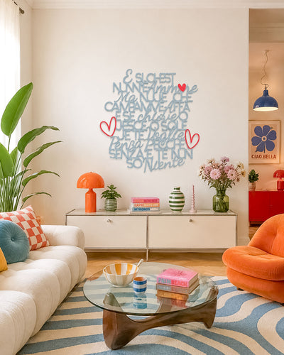 Scritta in legno Senza e' te