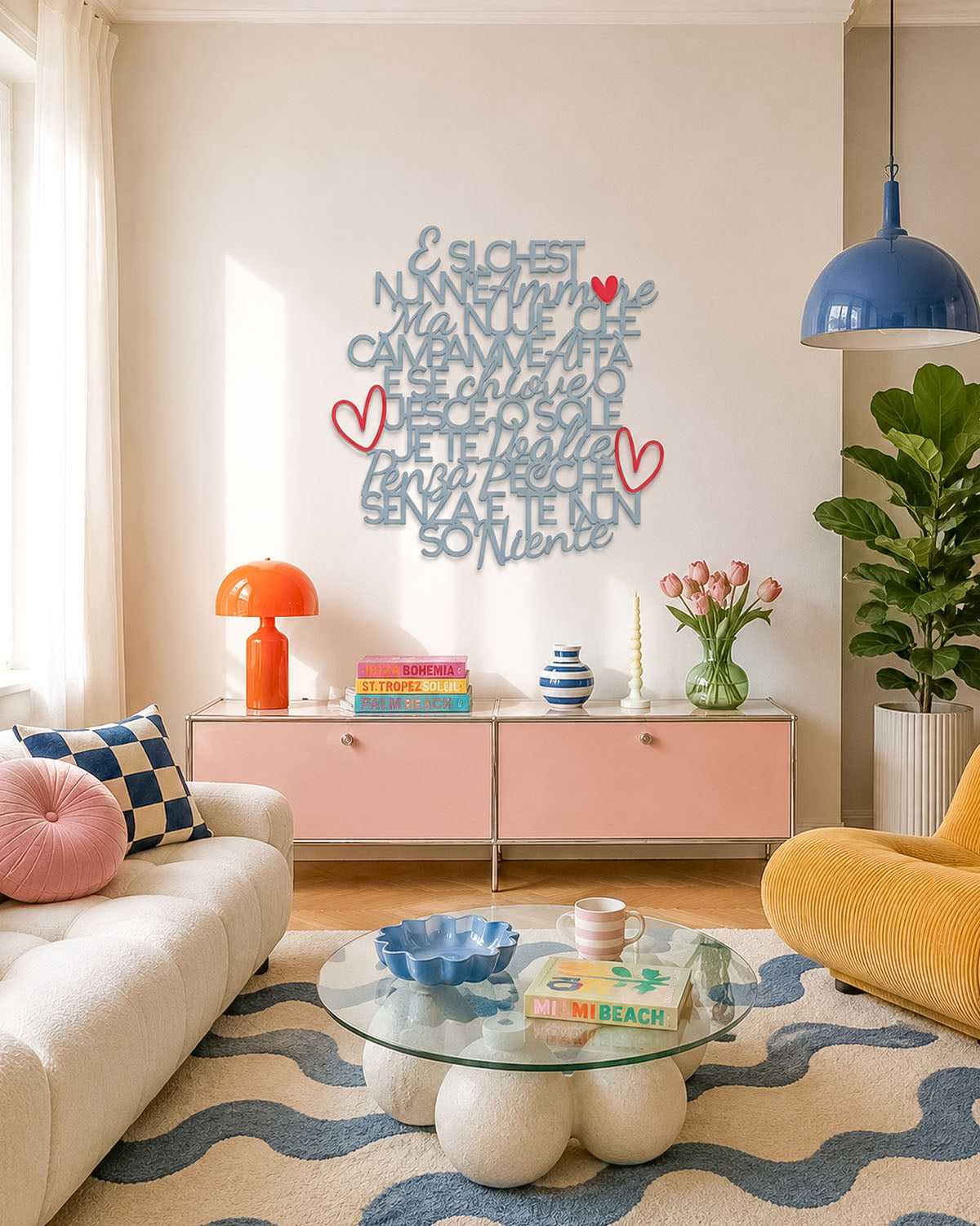 Scritta in legno Senza e' te