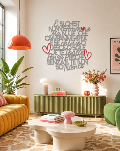 Scritta in legno Senza e' te