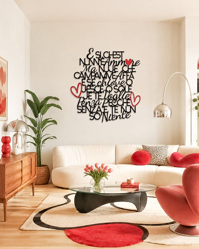 Scritta in legno Senza e' te