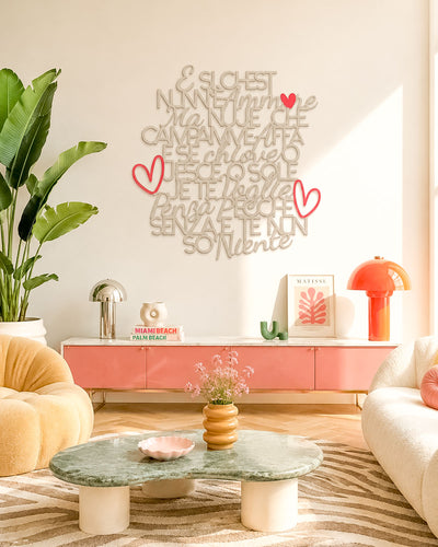 Scritta in legno Senza e' te