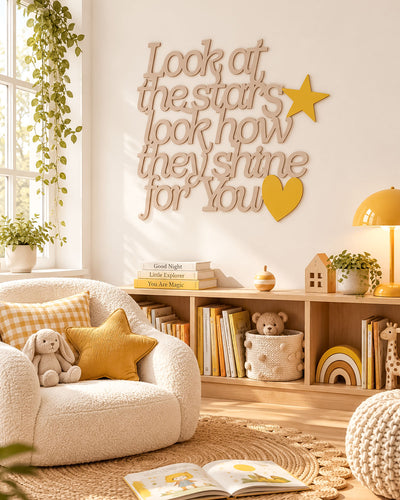 Scritta in legno Yellow