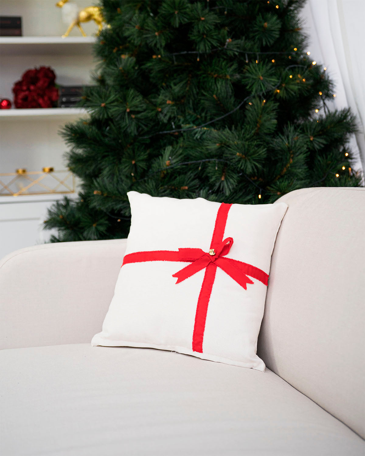 Decorazione natalizia per casa, cuscino natalizio, federa decorazione natalizia