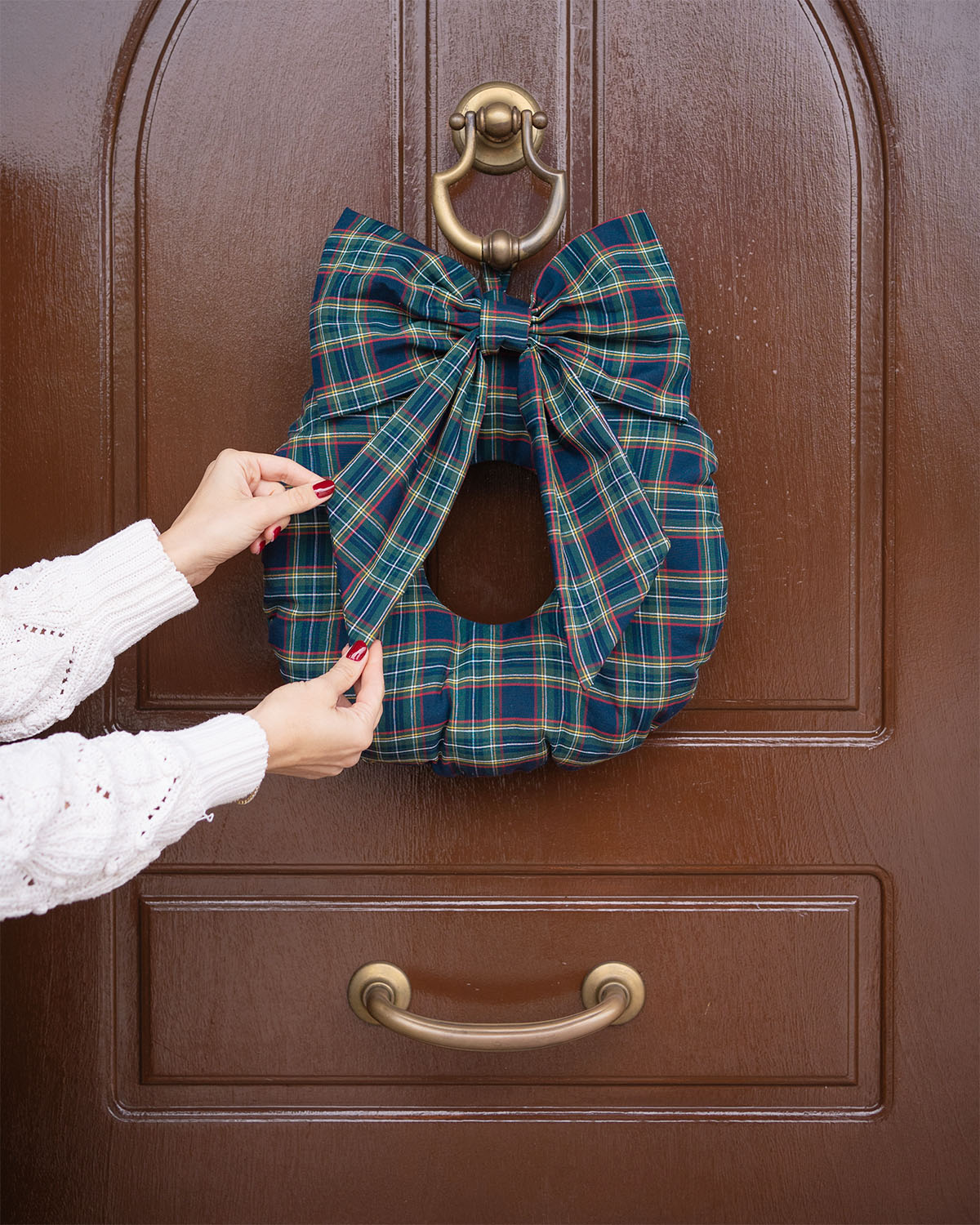 decorazione natalizia, ghirlanda tartan #colore_blu