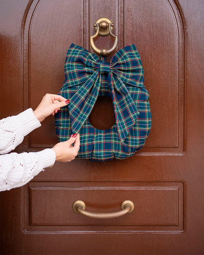 decorazione natalizia, ghirlanda tartan 