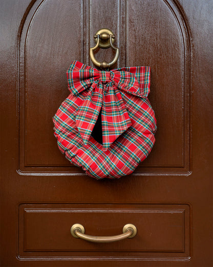 decorazione natalizia, ghirlanda tartan 