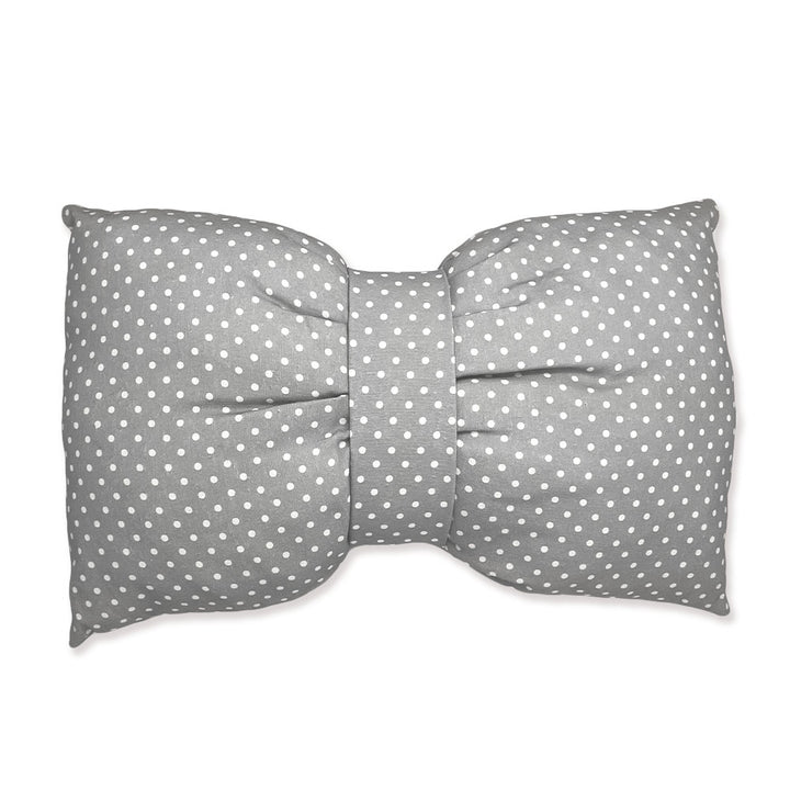 Gray Polka Dot Bow Cushion