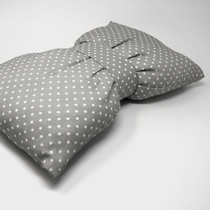 Gray Polka Dot Bow Cushion