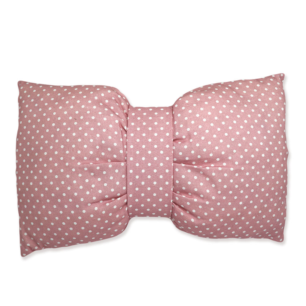 Pink Polka Dot Bow Cushion