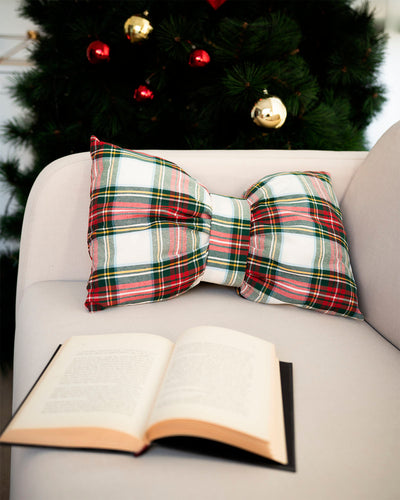 decorazione natalizia cuscino a forma di fiocco 