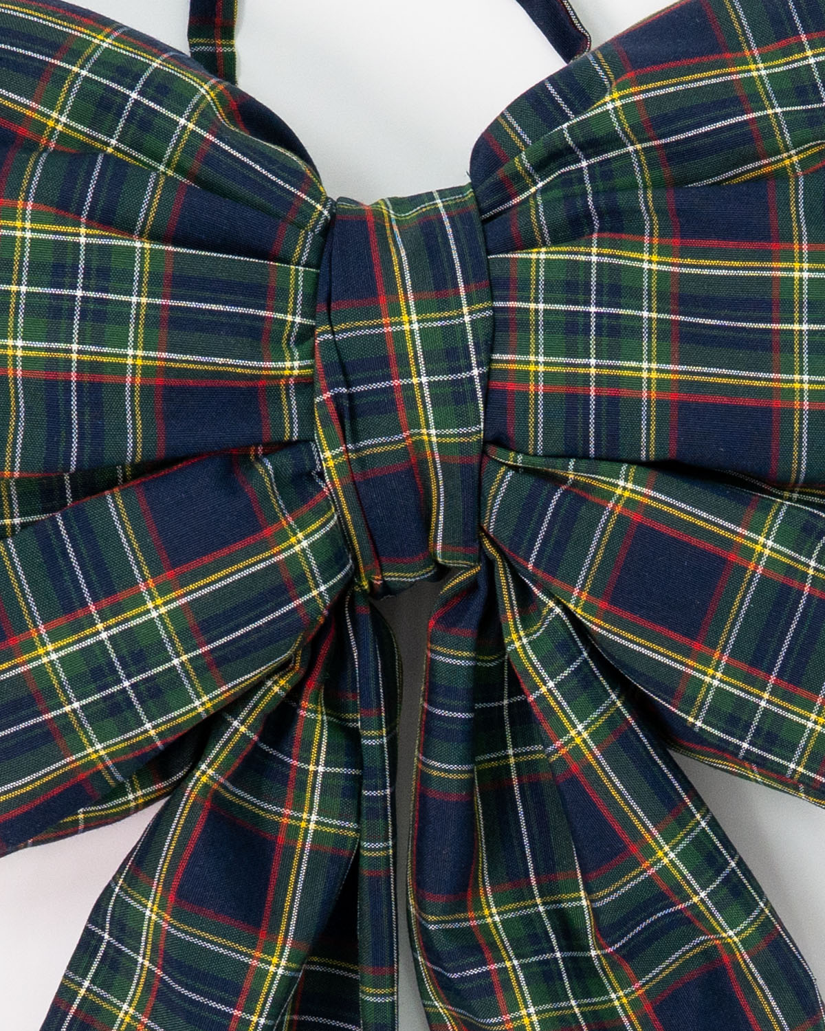 decorazione natalizia, fiocco tartan fuoriporta 