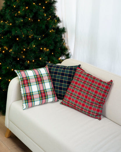 decoraziione natalizia cuscino federa tartan 