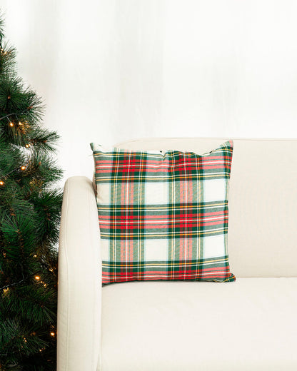 decoraziione natalizia cuscino federa tartan 