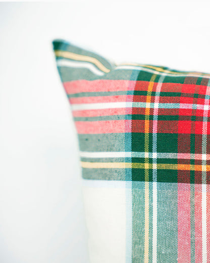 decoraziione natalizia cuscino federa tartan 