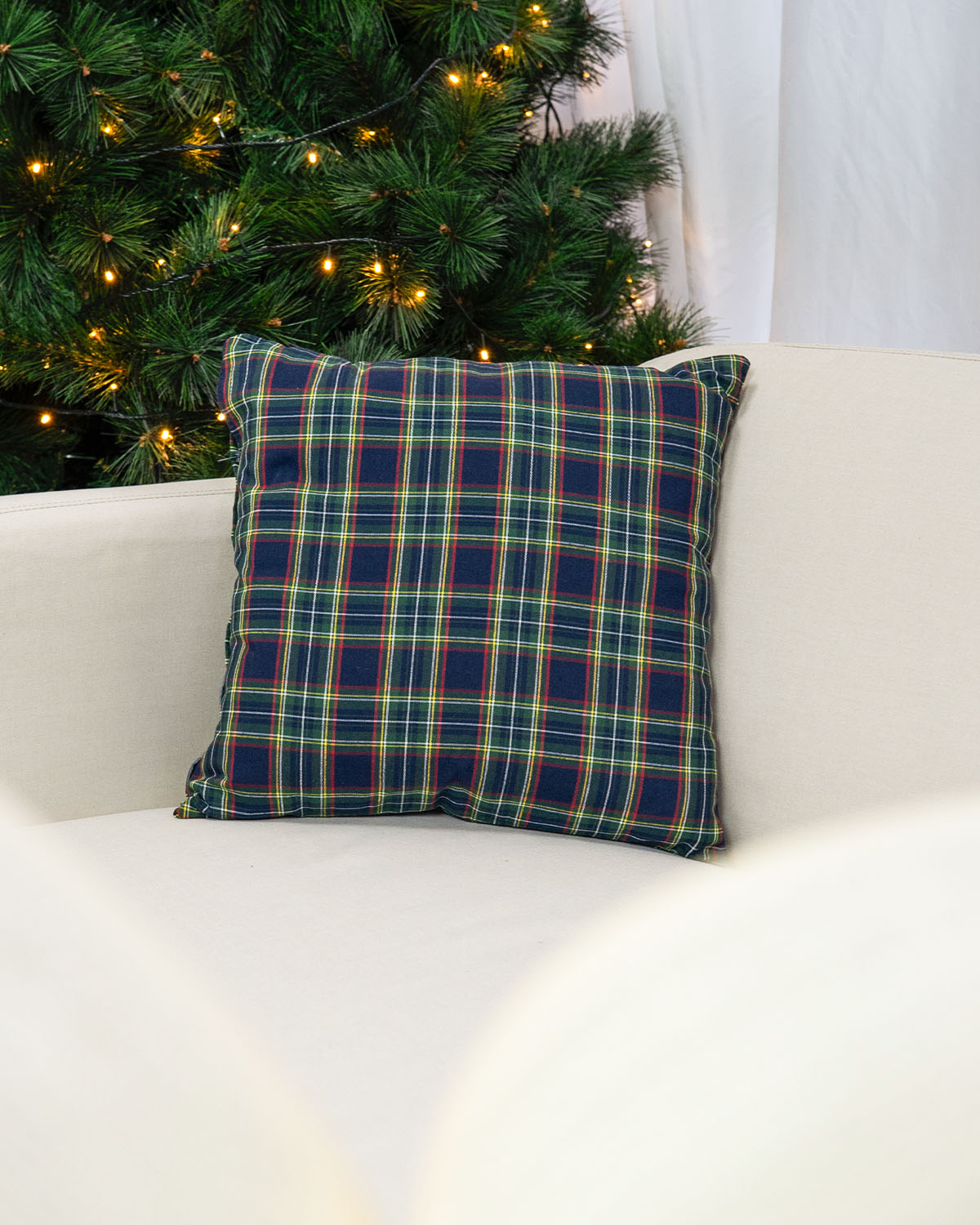 decoraziione natalizia cuscino federa tartan #colore_blu