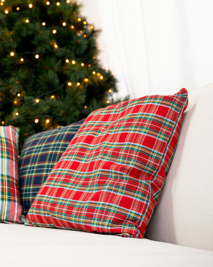 decoraziione natalizia cuscino federa tartan 