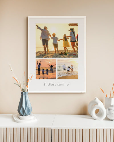 poster personalizzato con collage di foto, decorazione casa idea regalo per ambienti moderni 