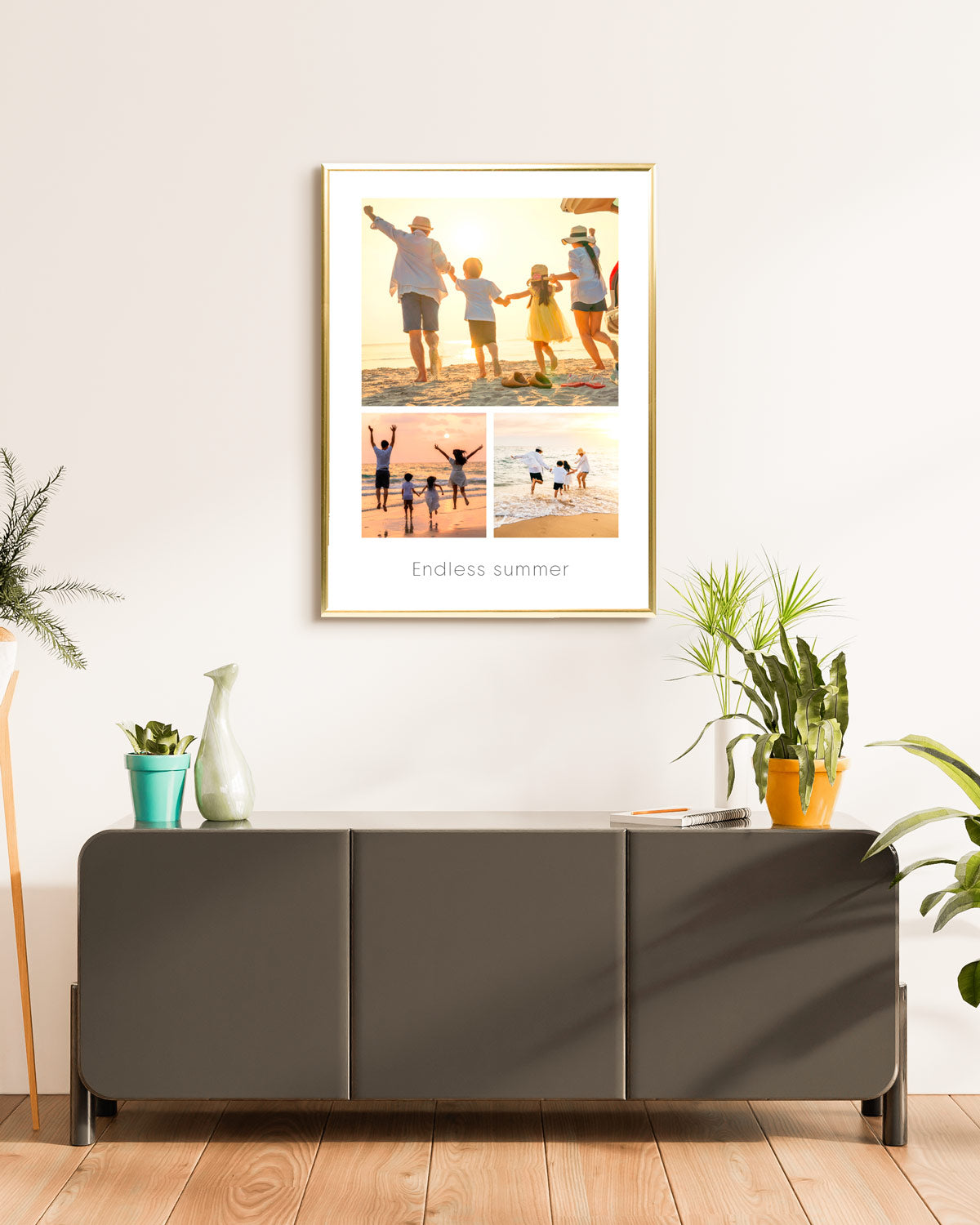 poster personalizzato con collage di foto, decorazione casa idea regalo per ambienti moderni #colore_cornice-oro