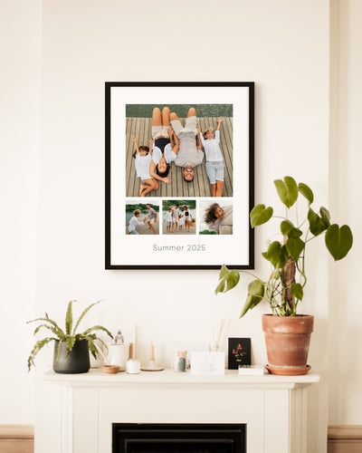 poster personalizzato con collage di foto, decorazione casa idea regalo per ambienti moderni 