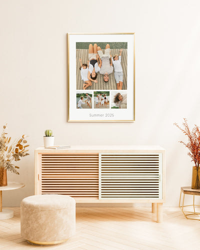 poster personalizzato con collage di foto, decorazione casa idea regalo per ambienti moderni 