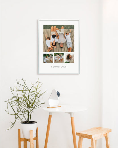 poster personalizzato con collage di foto, decorazione casa idea regalo per ambienti moderni 