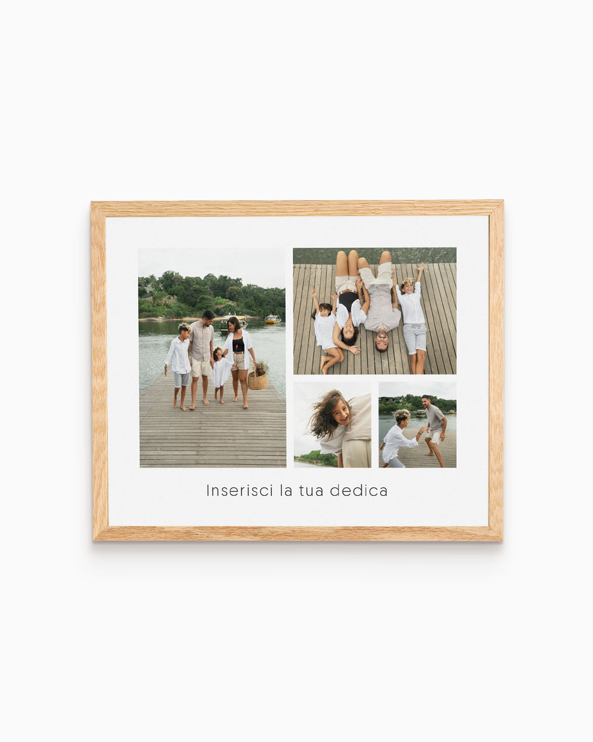 poster personalizzato con collage di foto, decorazione casa idea regalo per ambienti moderni #colore_cornice-wood-natural