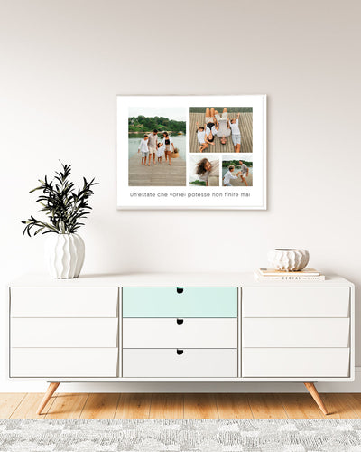 poster personalizzato con collage di foto, decorazione casa idea regalo per ambienti moderni 