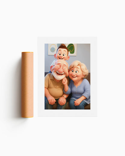 poster personalizzato stile pixar, idea regalo, poster moderno 