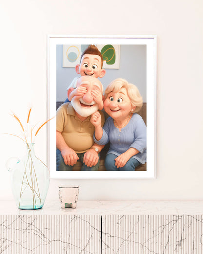 poster personalizzato stile pixar, idea regalo, poster moderno 