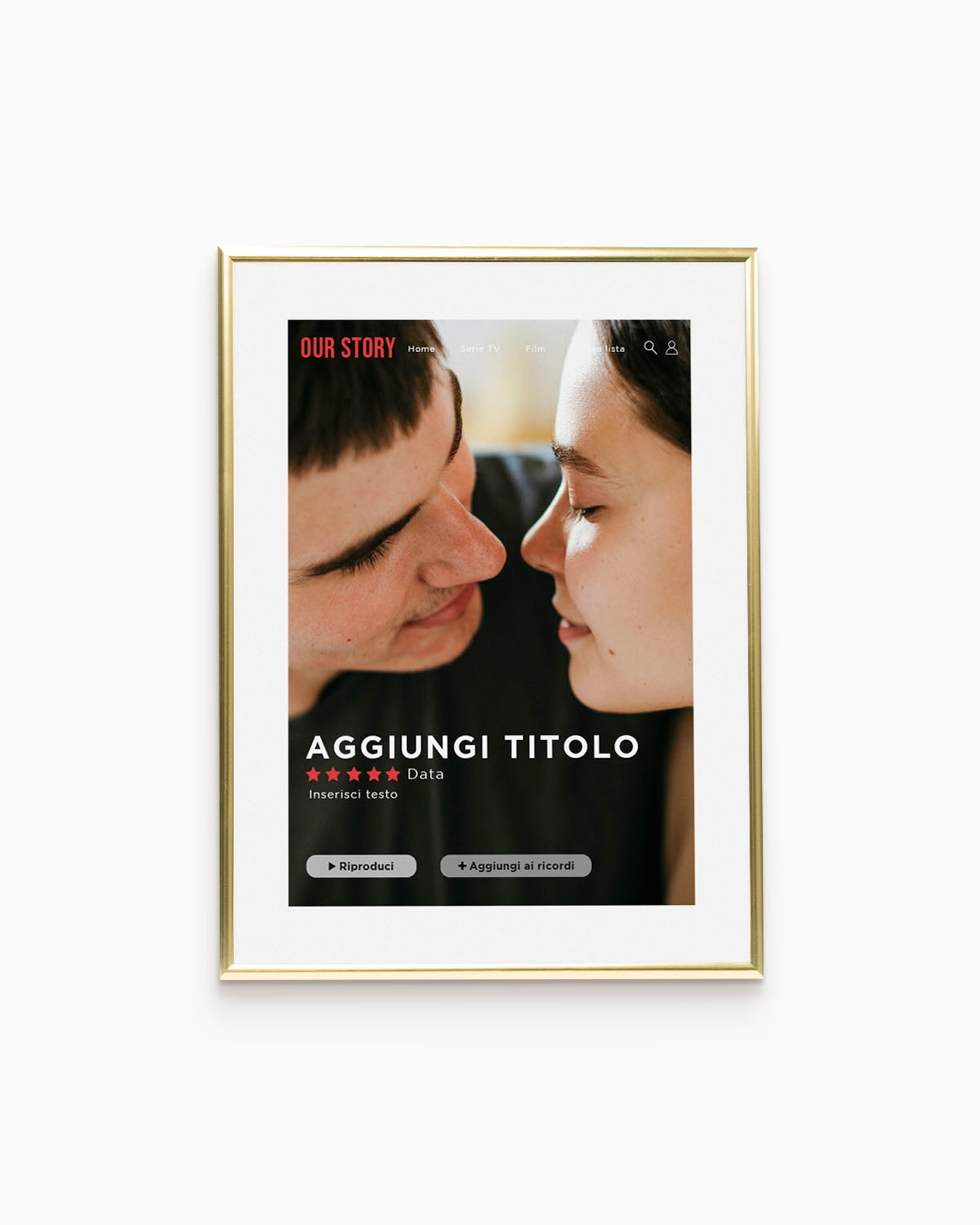 poster moderno personalizzato stile netflix idea regalo amore #colore_cornice-oro