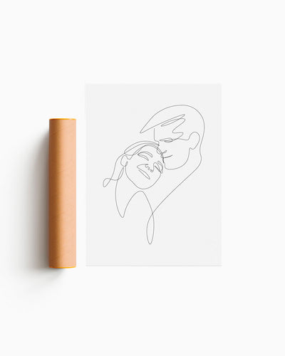 Poster Personalizzato Ritratto in Line Art