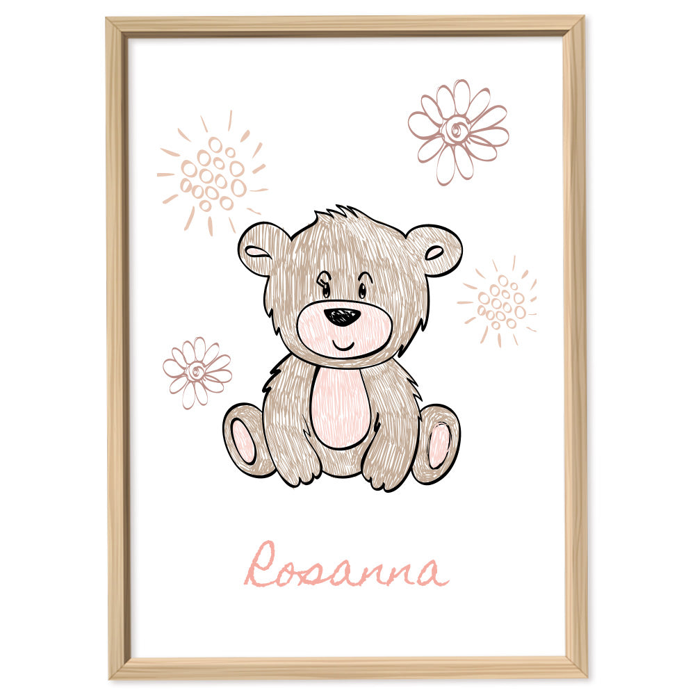 Custom Kids Bear Pink Poster