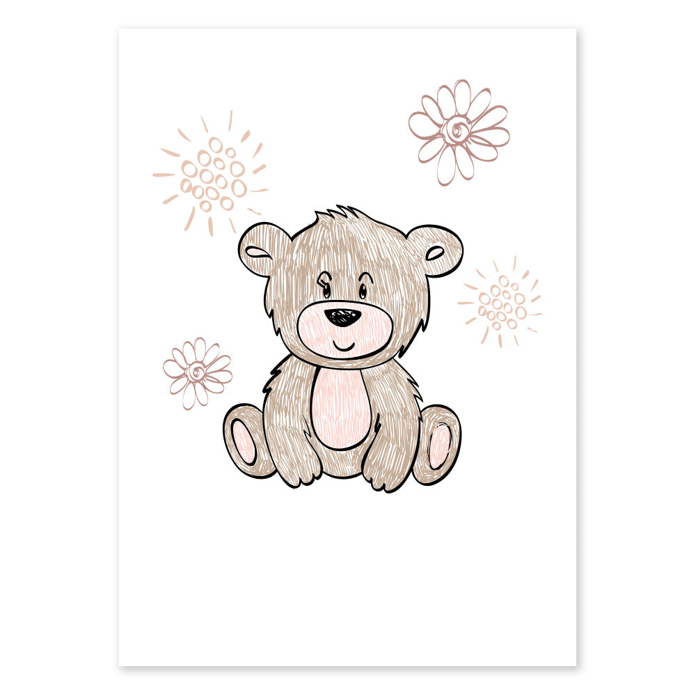 Poster Personalizzato Kids Bear Pink