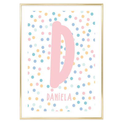 Poster Personalizzato Kids Pois Pink