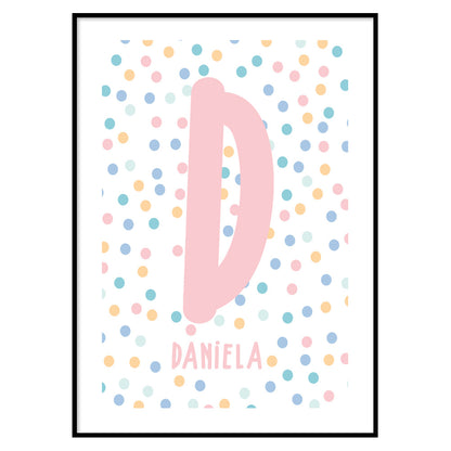 Poster Personalizzato Kids Pois Pink