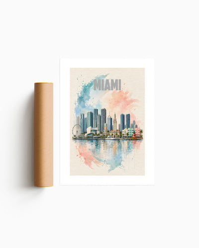 Poster city artistic Miami