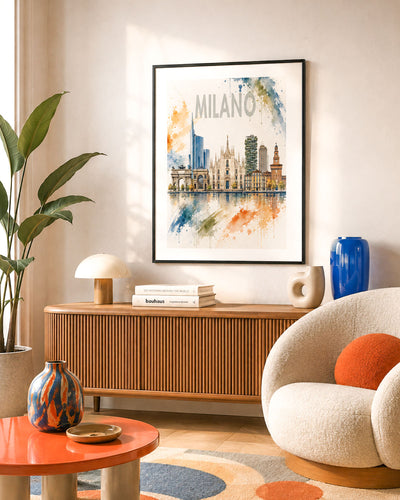 Poster city artistic Milano