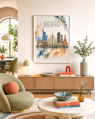 Poster city artistic Milano