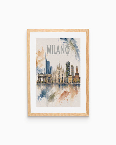 Poster city artistic Milano