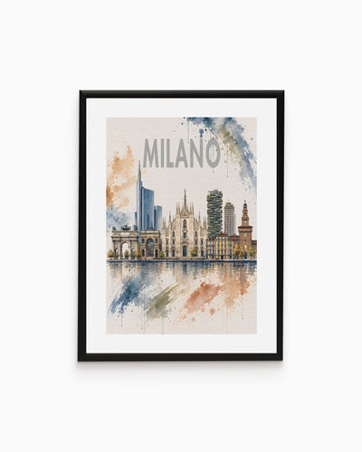 Poster city artistic Milano