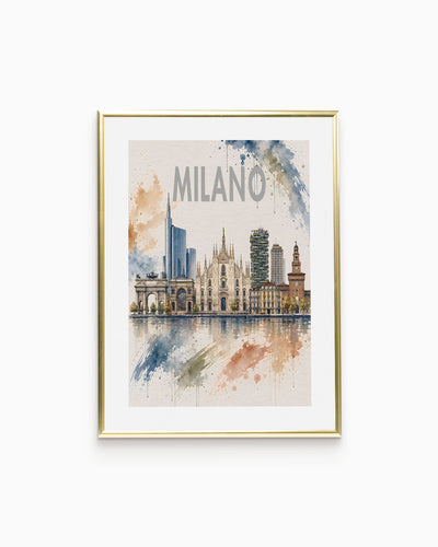 Poster city artistic Milano