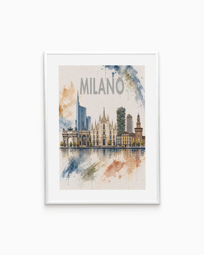 Poster city artistic Milano