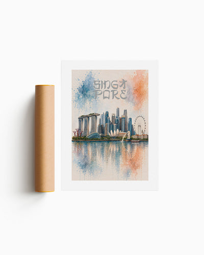 Poster city artistic Singapore