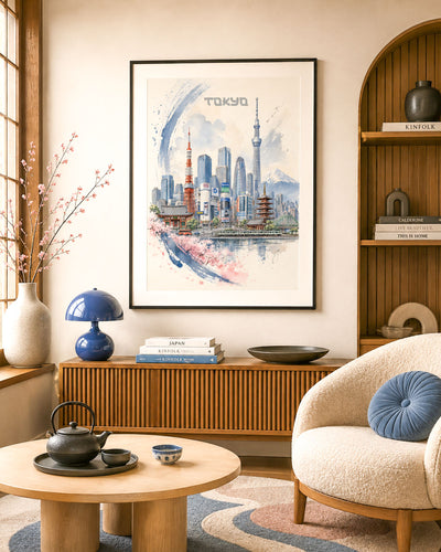 Poster city artistic Tokyo