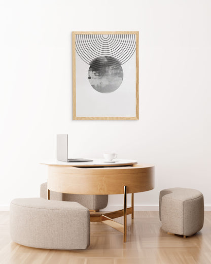 poster astratto eclissi, decorazione casa ideale per ambienti moderni 